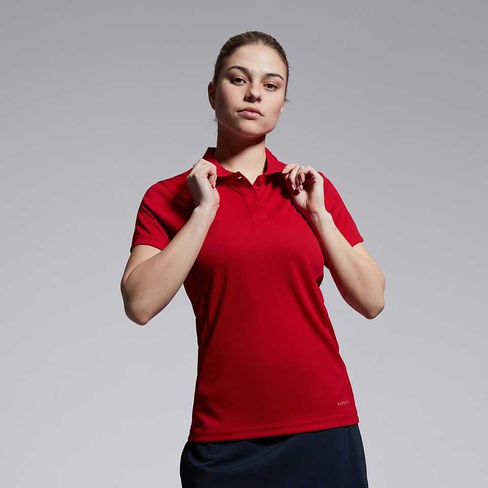 WOMENS CLUB DRY POLO SHIRT RED