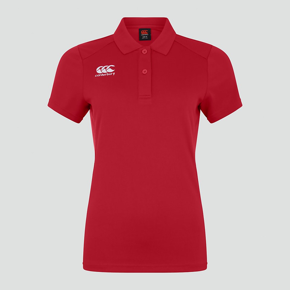 WOMENS CLUB DRY POLO SHIRT RED