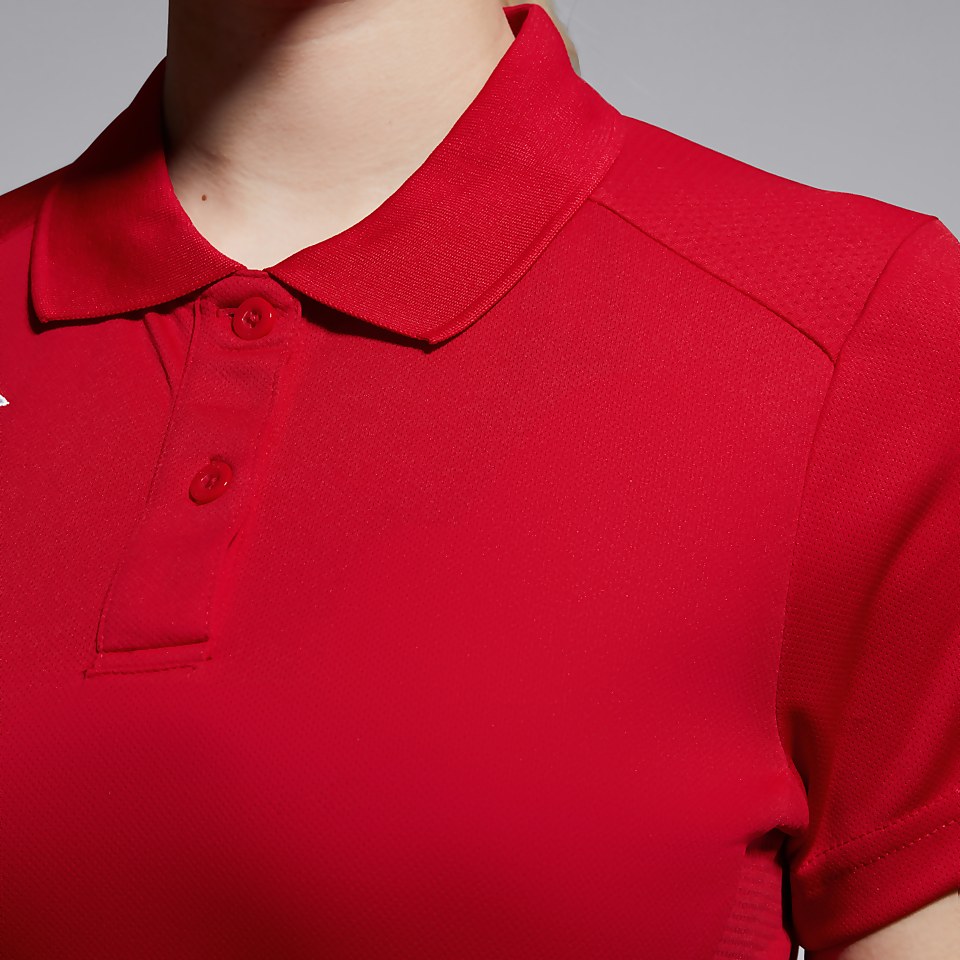 WOMENS CLUB DRY POLO SHIRT RED
