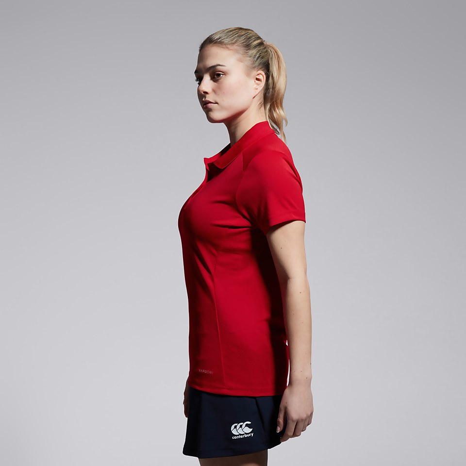 WOMENS CLUB DRY POLO SHIRT RED