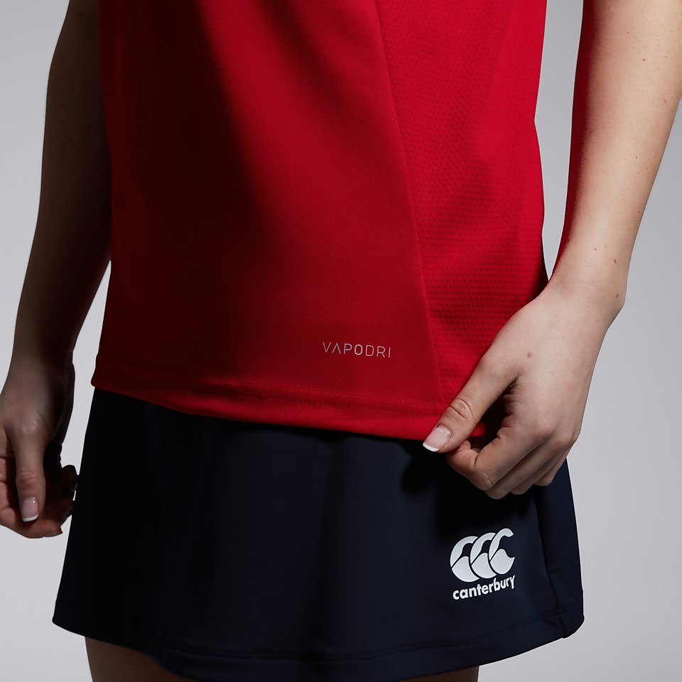 WOMENS CLUB DRY POLO SHIRT RED