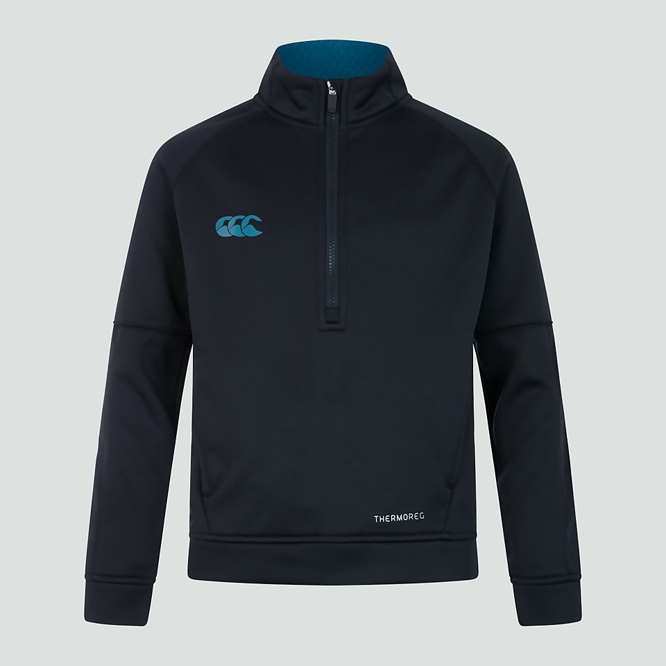 JUNIOR UNISEX HALF ZIP THERMOREG FLEECE BLACK