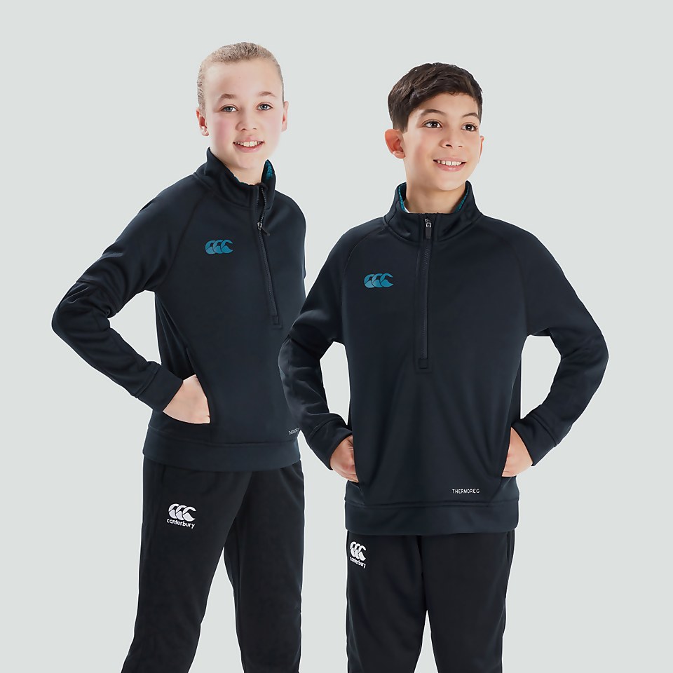 JUNIOR UNISEX HALF ZIP THERMOREG FLEECE BLACK