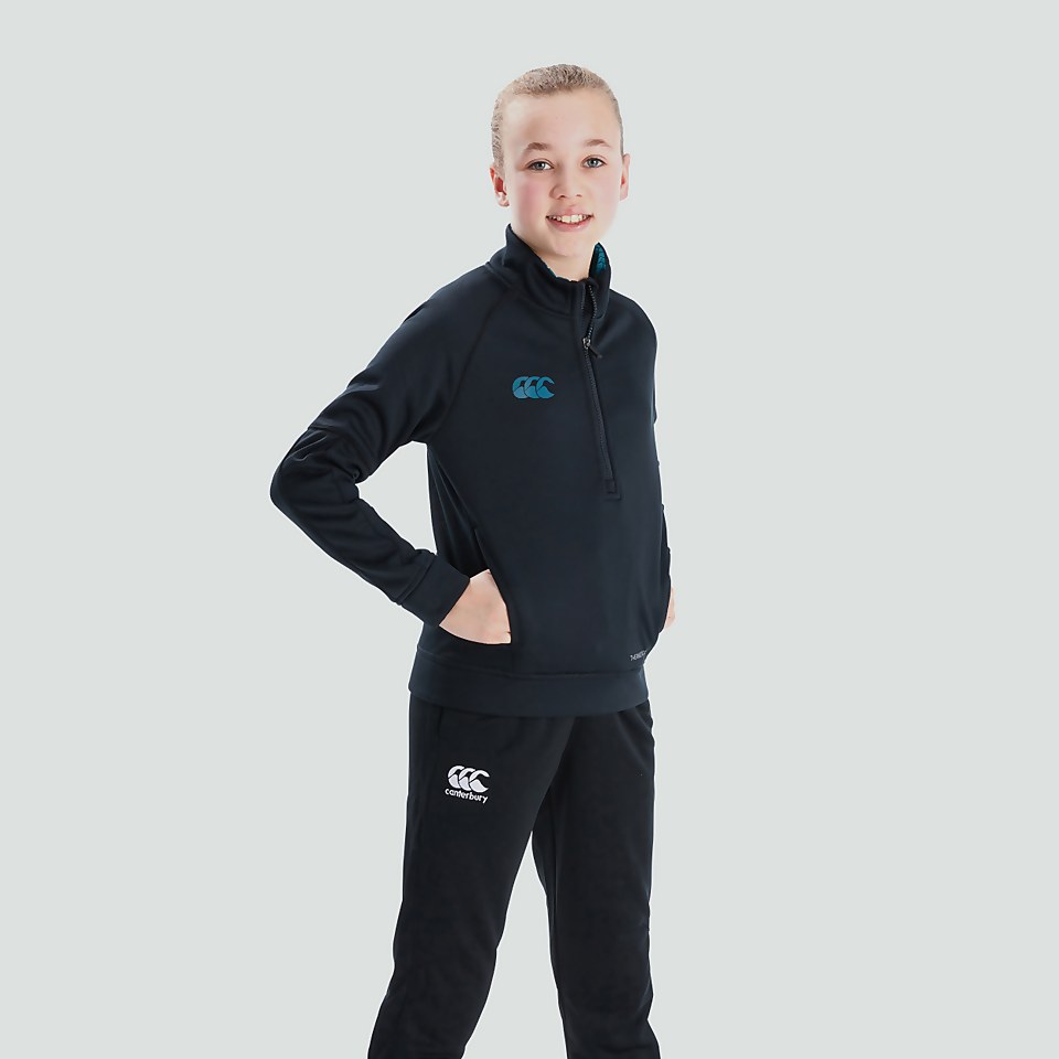 JUNIOR UNISEX HALF ZIP THERMOREG FLEECE BLACK