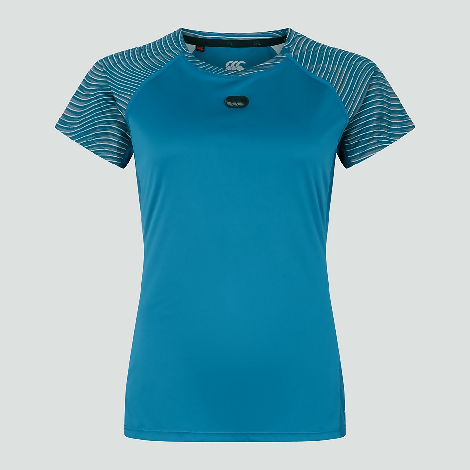 WOMENS VAPODRI SUPER LIGHT GRAPHIC TEE BLUE
