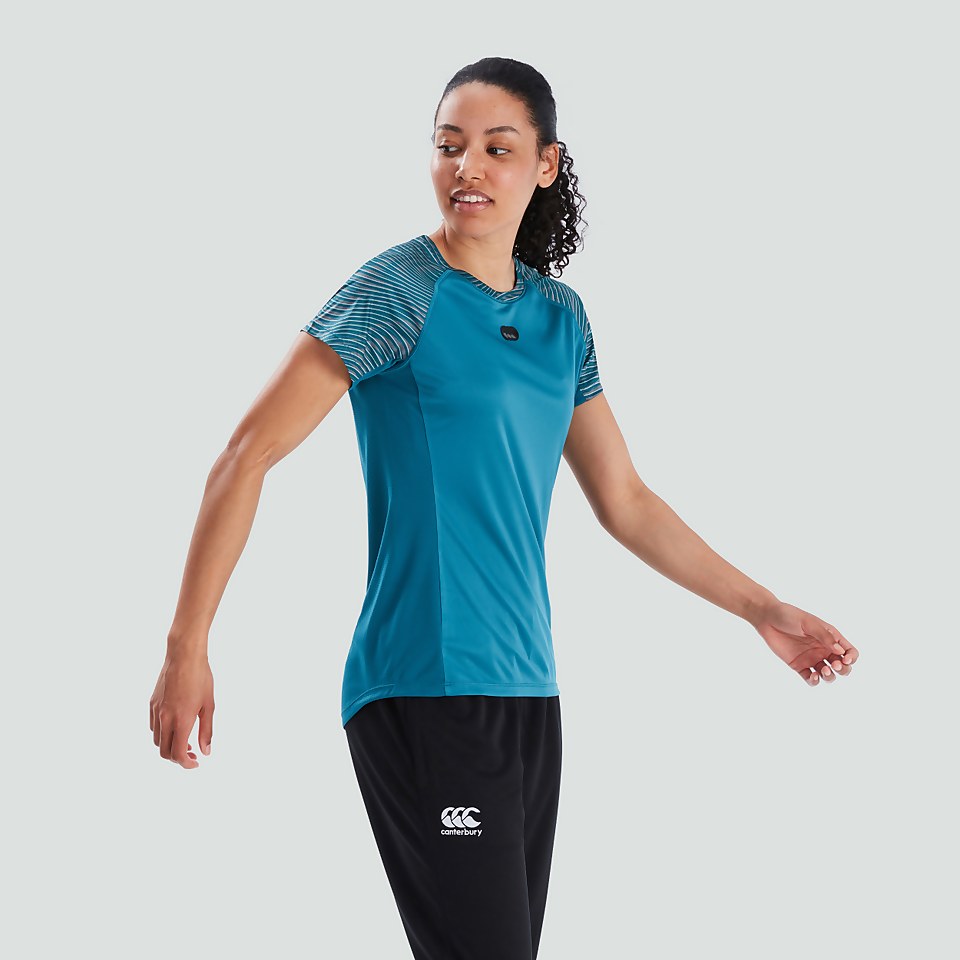 WOMENS VAPODRI SUPER LIGHT GRAPHIC TEE BLUE