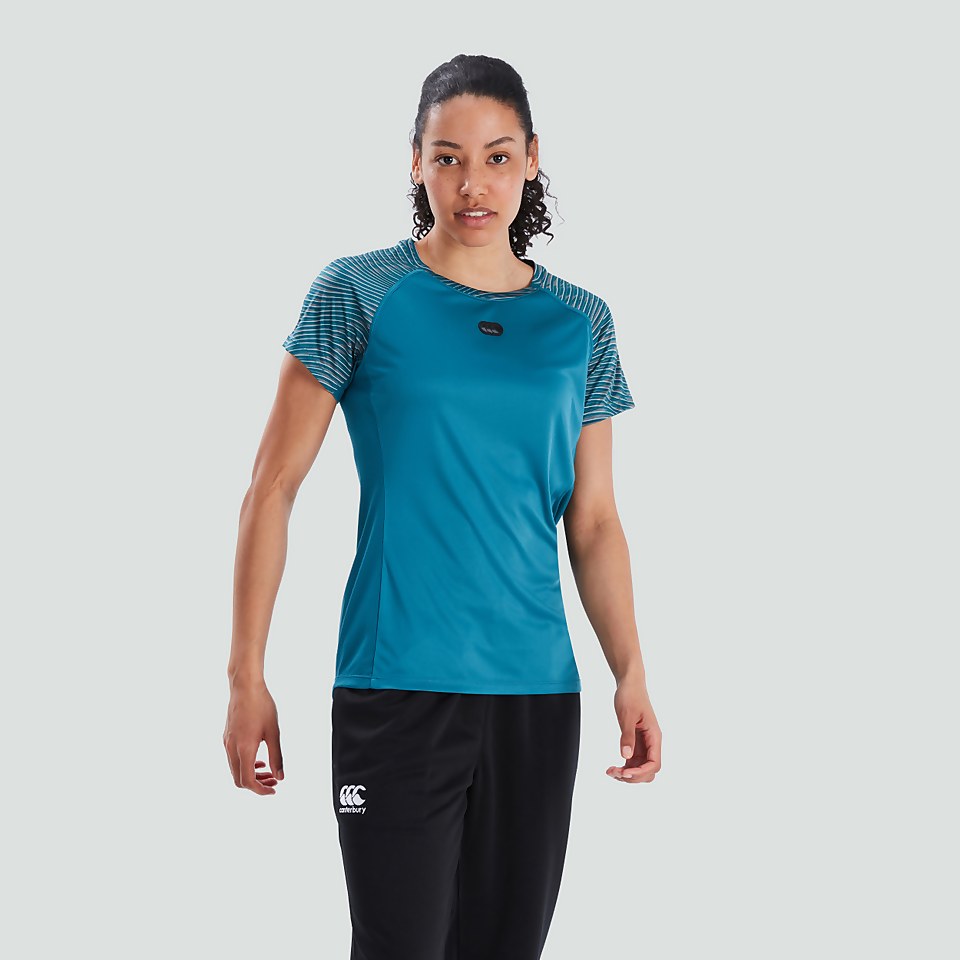 WOMENS VAPODRI SUPER LIGHT GRAPHIC TEE BLUE