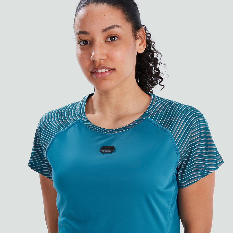 WOMENS VAPODRI SUPER LIGHT GRAPHIC TEE BLUE
