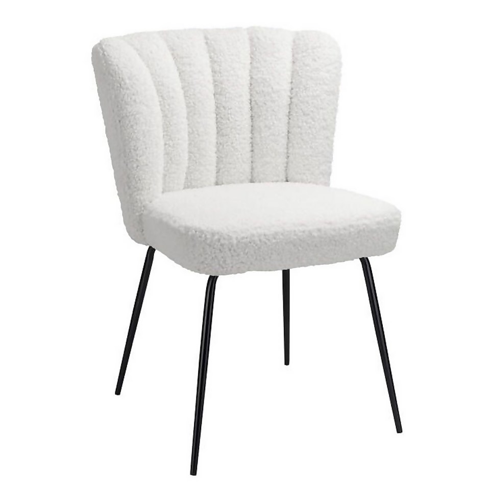 Kubu Extending Dining Table and 4 Becky Chairs Cream Homebase