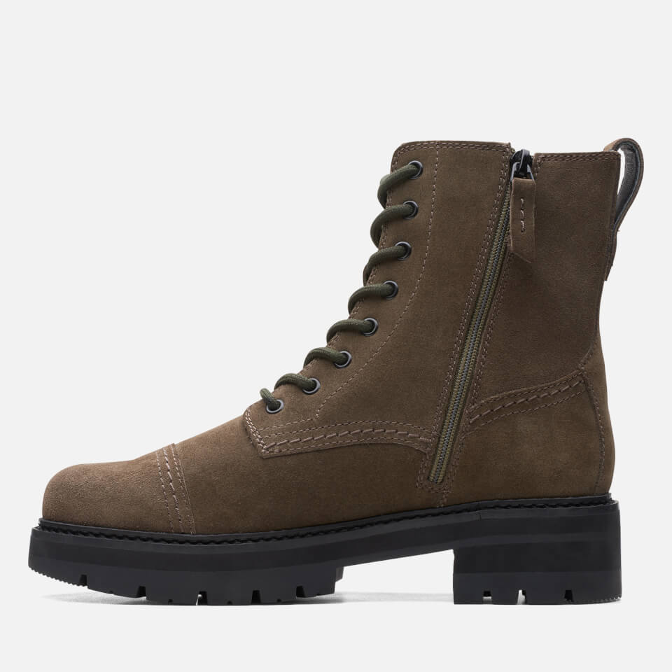 Clarks Orianna Cap Lace Up Suede Boots | Worldwide Delivery | Allsole