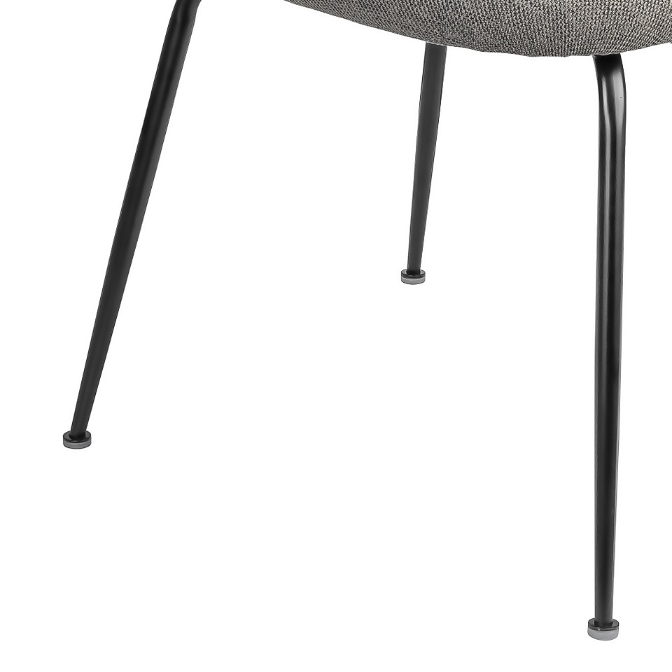 Ludlow Round Dining Table and 4 Maxwell Chairs Black & Grey Homebase