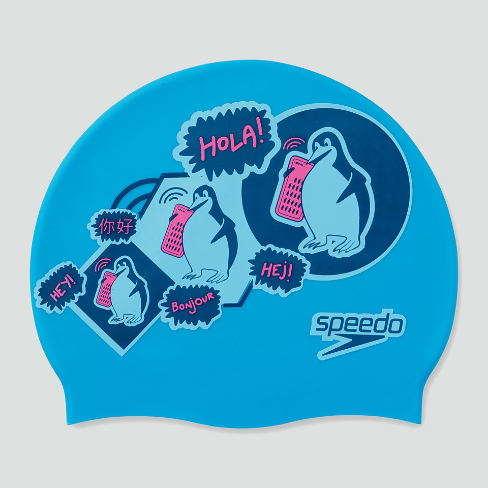 Bonnet Adulte Printed Silicone bleu/rose