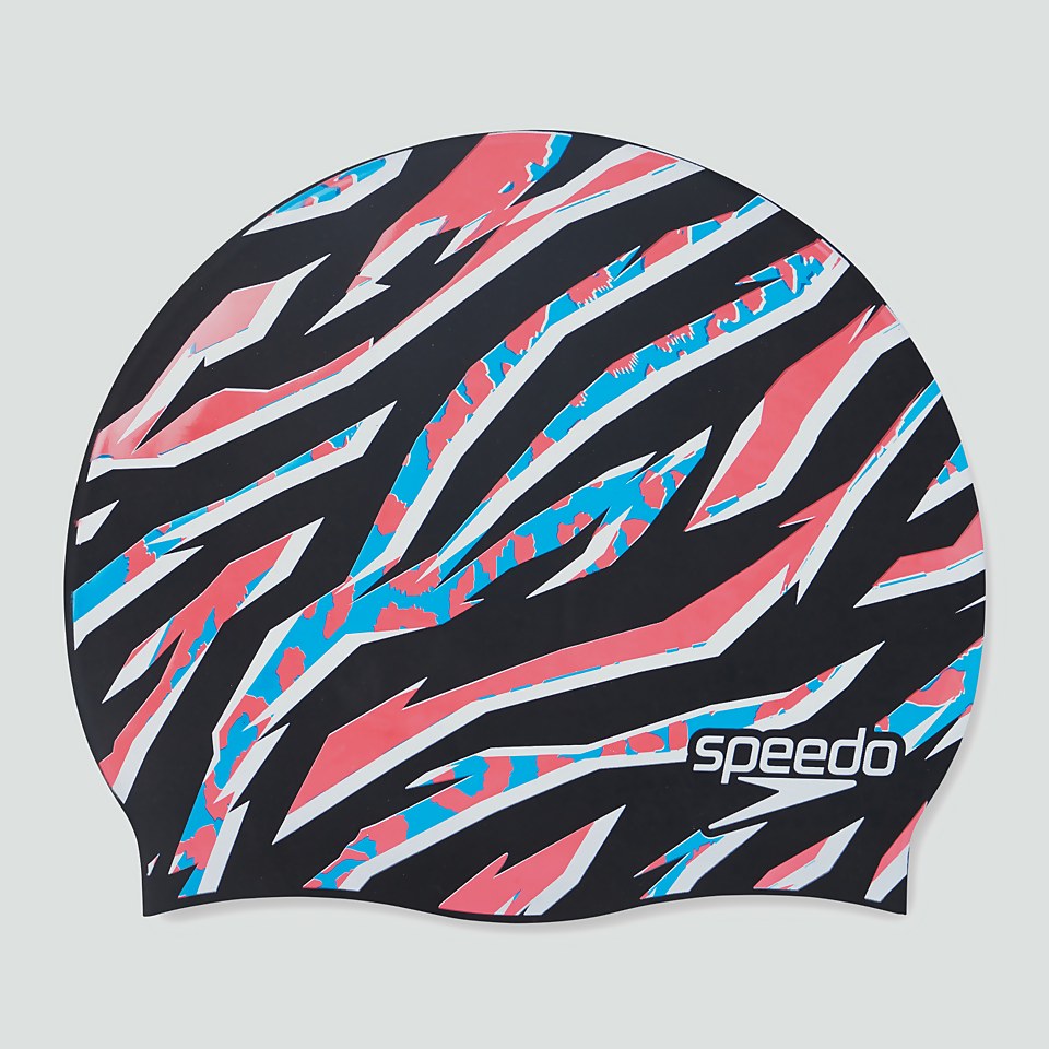 Junior Printed Silicone Cap Black/Red