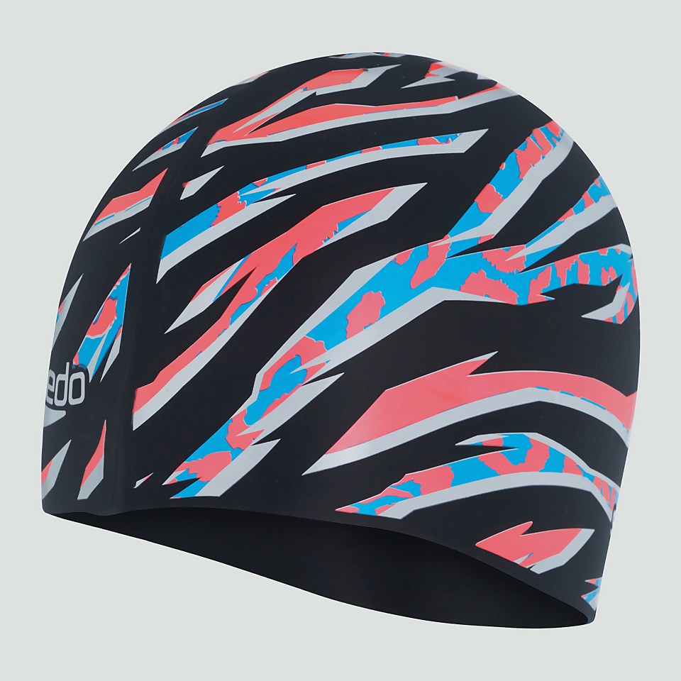 Junior Printed Silicone Cap Black/Red