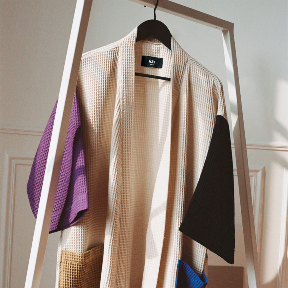 HAY Waffle Bathrobe - Cream - One Size | Coggles