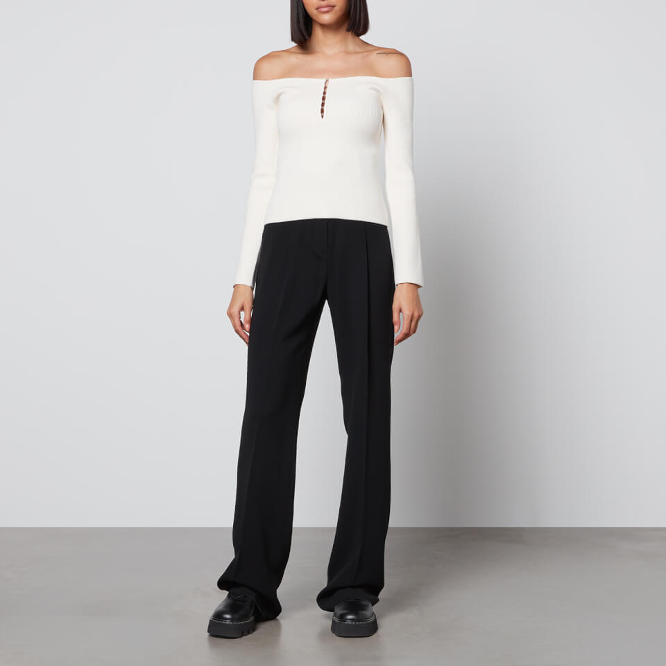 Helmut Lang Hook-and-Eye Ribbed-Knit Top - XS | Coggles