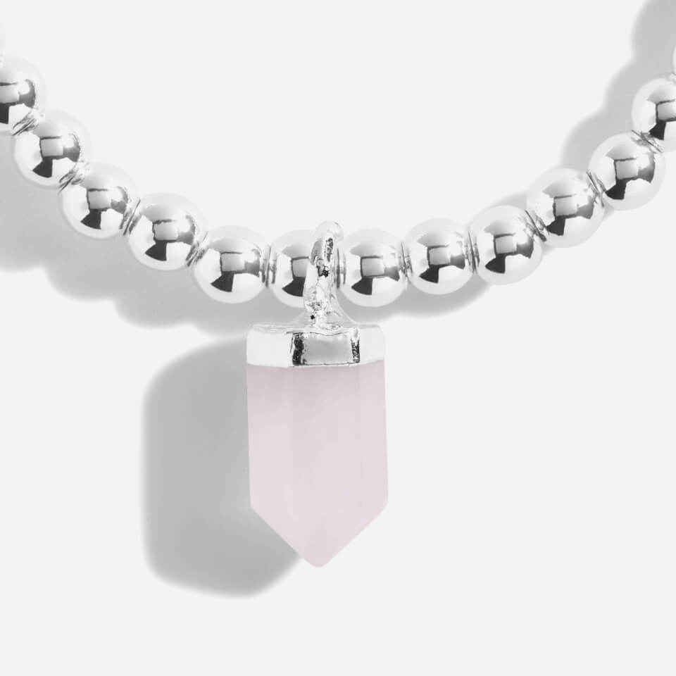 Joma Jewellery A Little Crystal Rose Quartz Silver Bracelet - Silver
