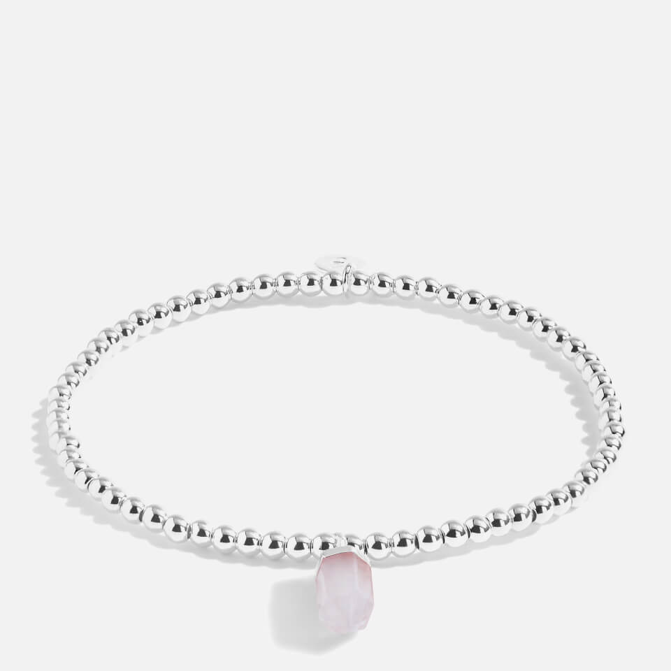 Joma Jewellery Women's A Little Crystal Rose Quartz Bracelet - Rose Quartz/Silver