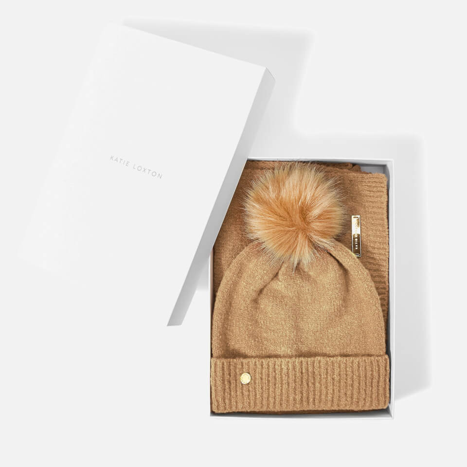 Katie Loxton Fine Knitted Scarf and Hat Set
