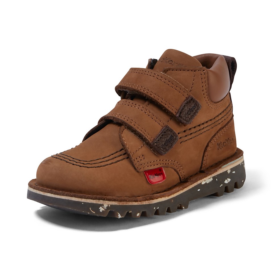 Kickers Kids Kick Hi Roll Leather Boots Tan Allsole