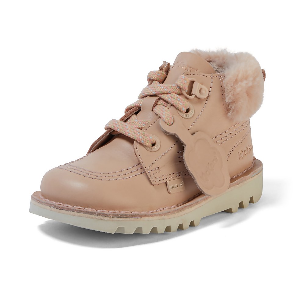 Infant Girls Kick Hi Winter Leather Beige