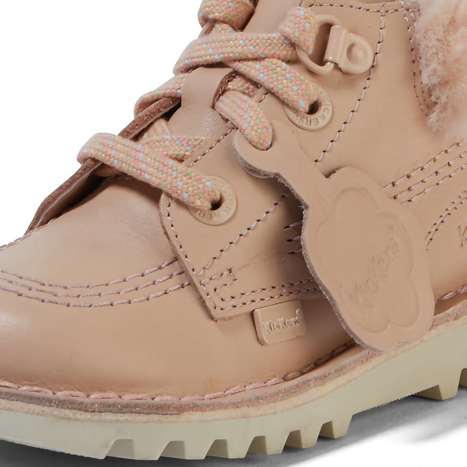 Infant Girls Kick Hi Winter Leather Beige