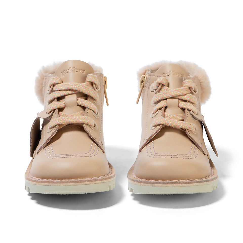 Infant Girls Kick Hi Winter Leather Beige