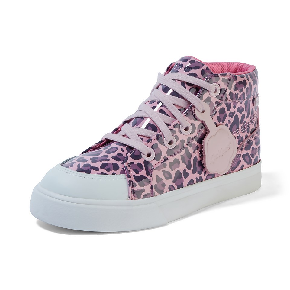 Junior Girls Tovni Hi Leopard Patent Leather Pink
