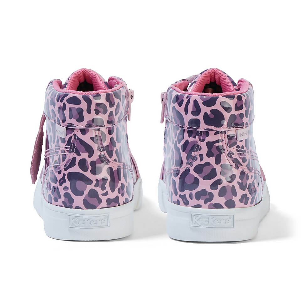 Junior Girls Tovni Hi Leopard Patent Leather Pink