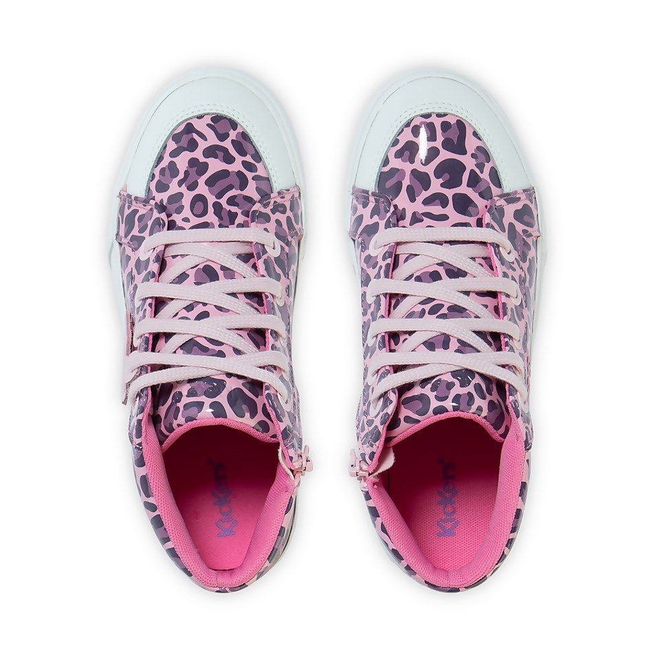 Junior Girls Tovni Hi Leopard Patent Leather Pink