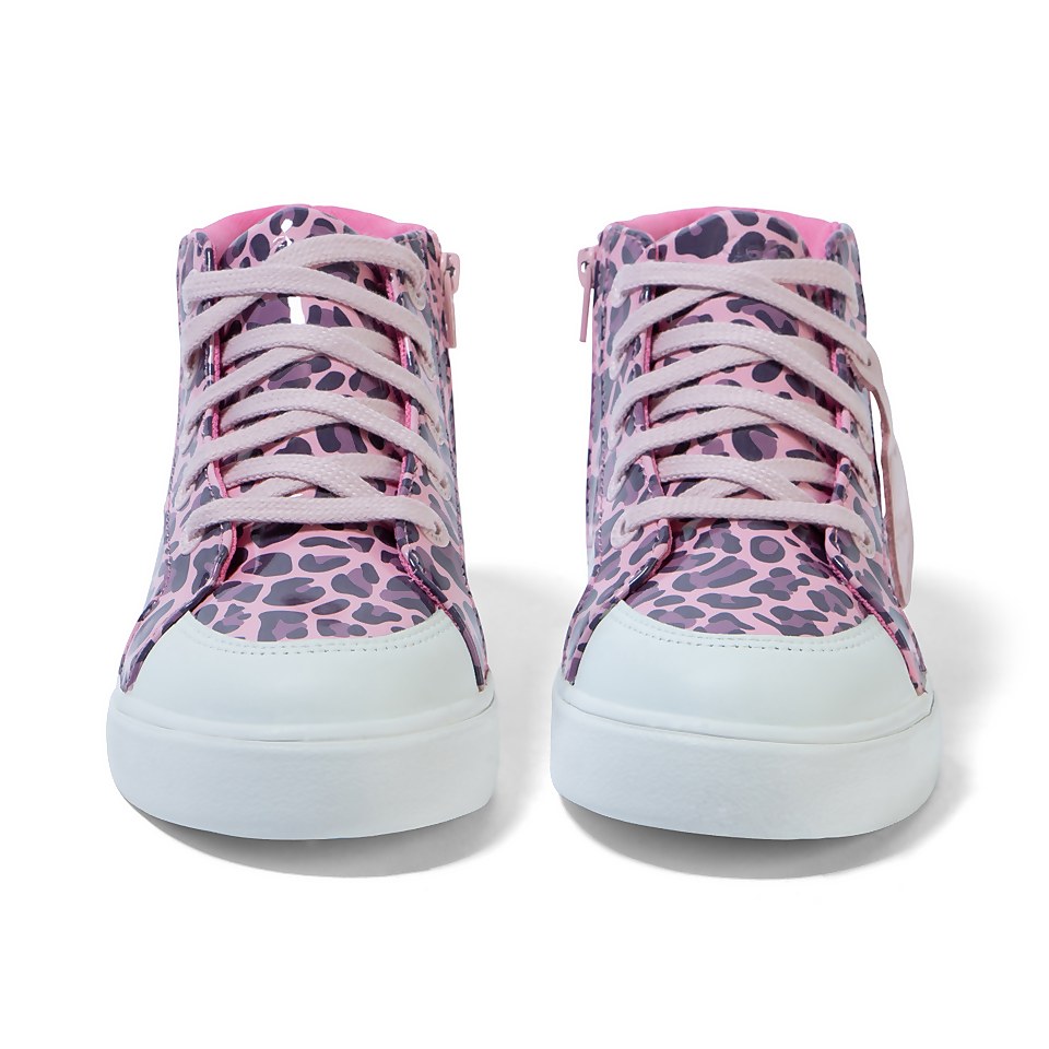 Junior Girls Tovni Hi Leopard Patent Leather Pink
