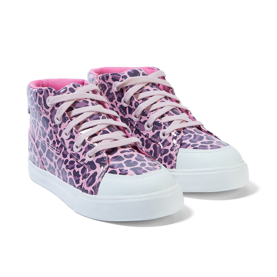 Junior Girls Tovni Hi Leopard Patent Leather Pink