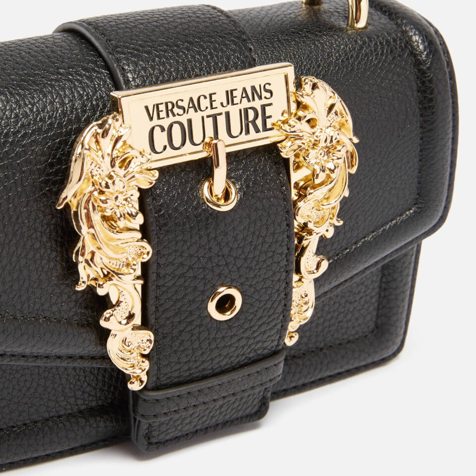 Versace Jeans Couture Engraved Buckle Leather Bag