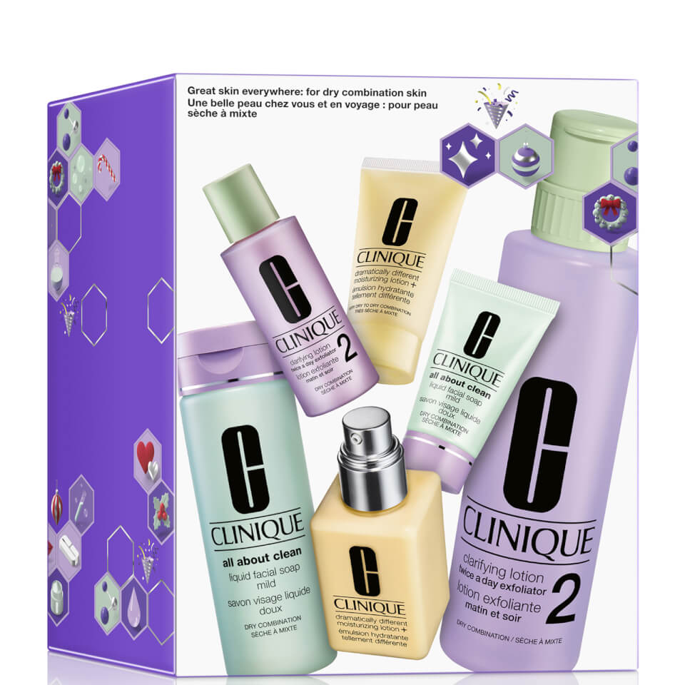Clinique Great Skin Everywhere Skincare Gift Set for Dry Combination Skin