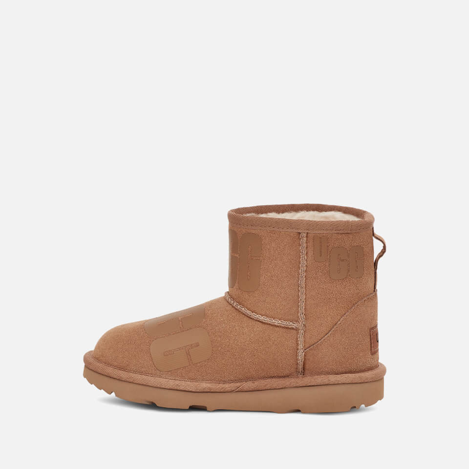 UGG Kids' Classic Mini Scatter Graphic Suede and Wool-Blend Boots