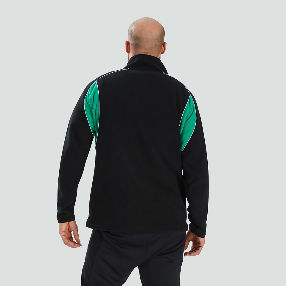 MENS IRELAND CLASSIC 1/4 ZIP FLEECE BLACK/GREEN