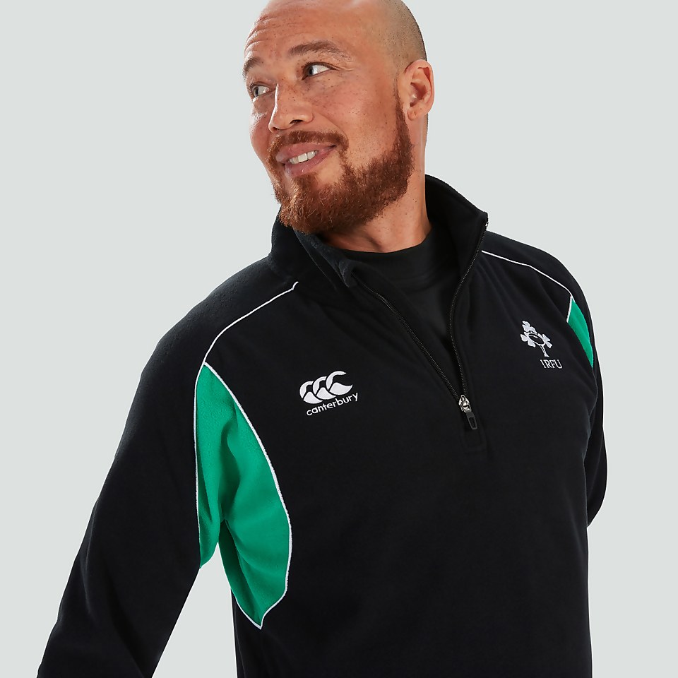 MENS IRELAND CLASSIC 1/4 ZIP FLEECE BLACK/GREEN