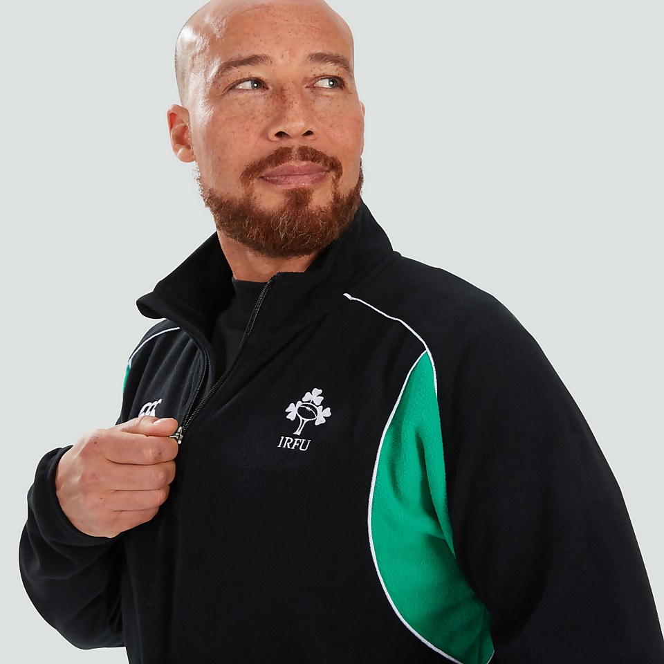 MENS IRELAND CLASSIC 1/4 ZIP FLEECE BLACK/GREEN