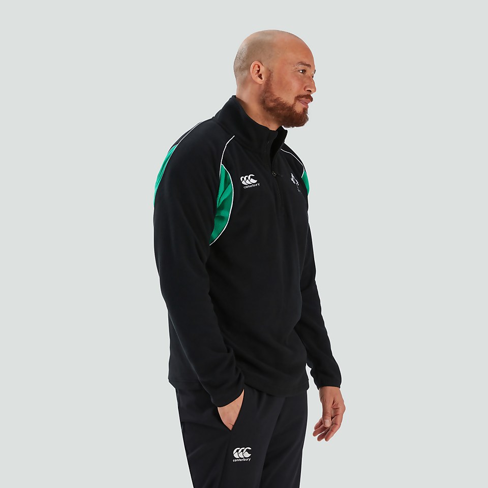 MENS IRELAND CLASSIC 1/4 ZIP FLEECE BLACK/GREEN