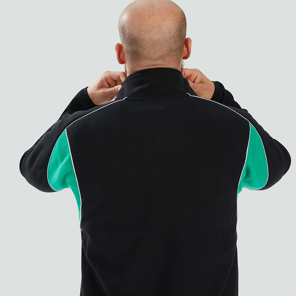 MENS IRELAND CLASSIC 1/4 ZIP FLEECE BLACK/GREEN