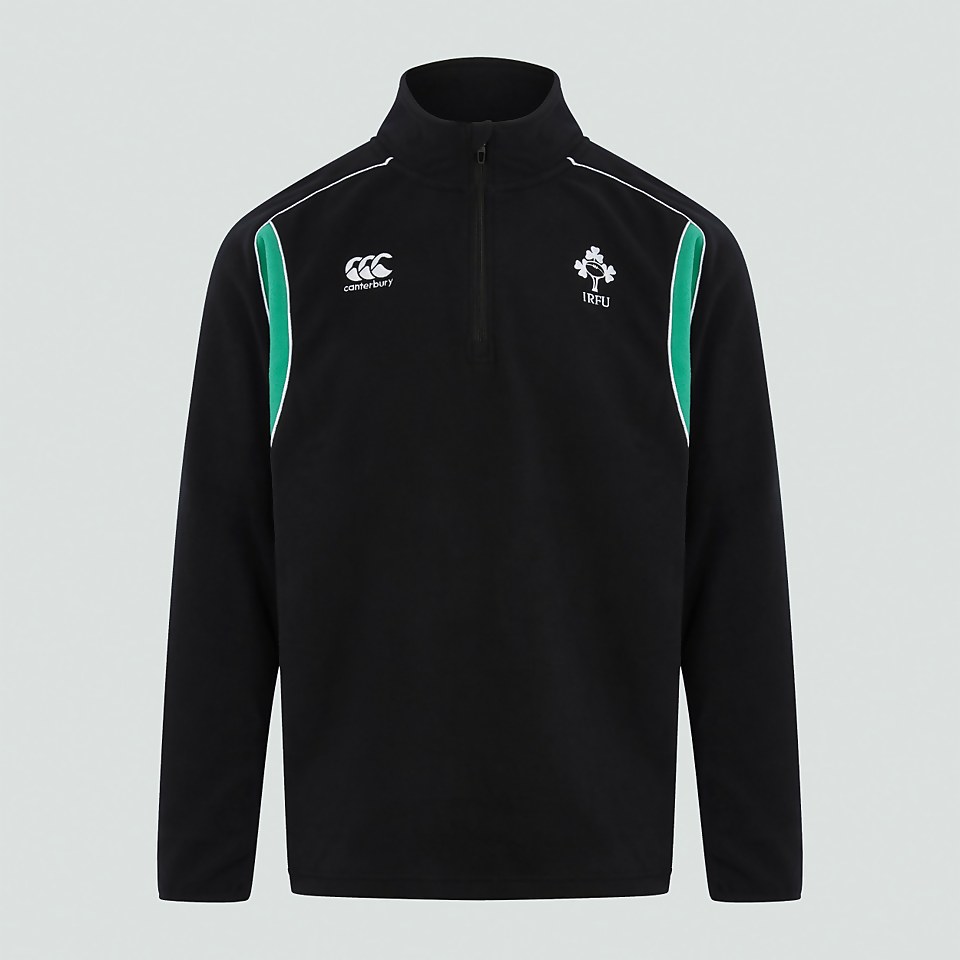 MENS IRELAND CLASSIC 1/4 ZIP FLEECE BLACK/GREEN