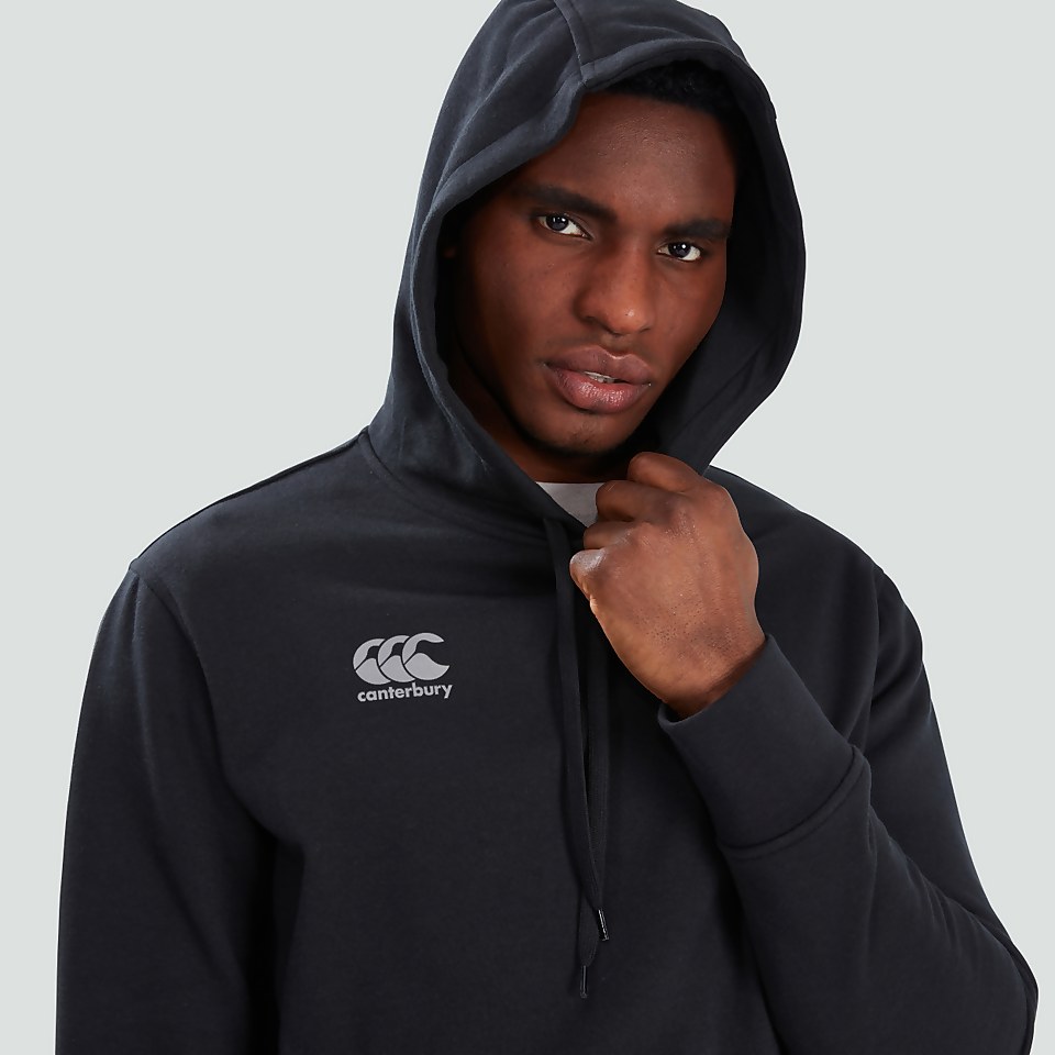 MENS FLEECE HOODY BLACK/GREY