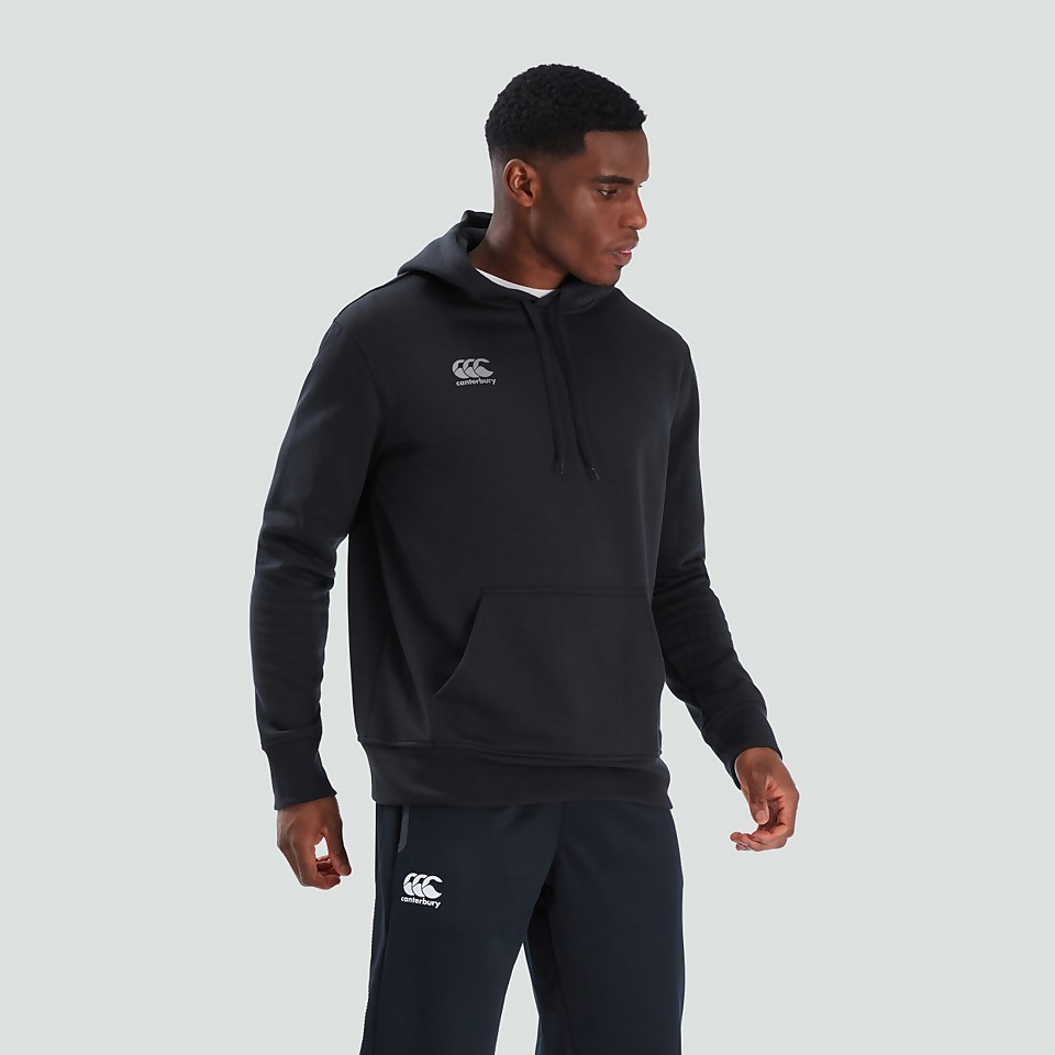MENS FLEECE HOODY BLACK/GREY