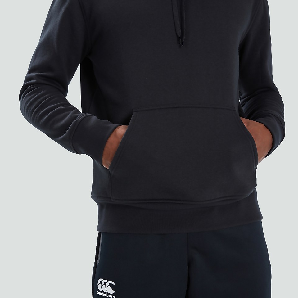 MENS FLEECE HOODY BLACK/GREY