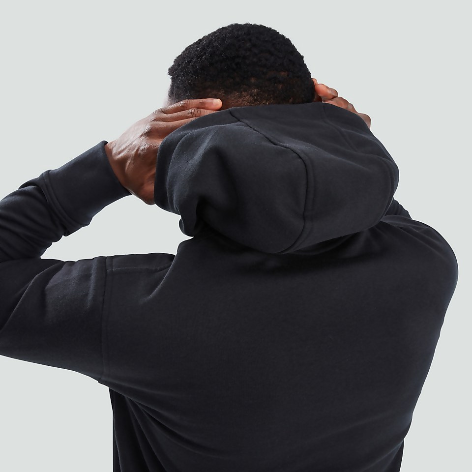 MENS FLEECE HOODY BLACK/GREY