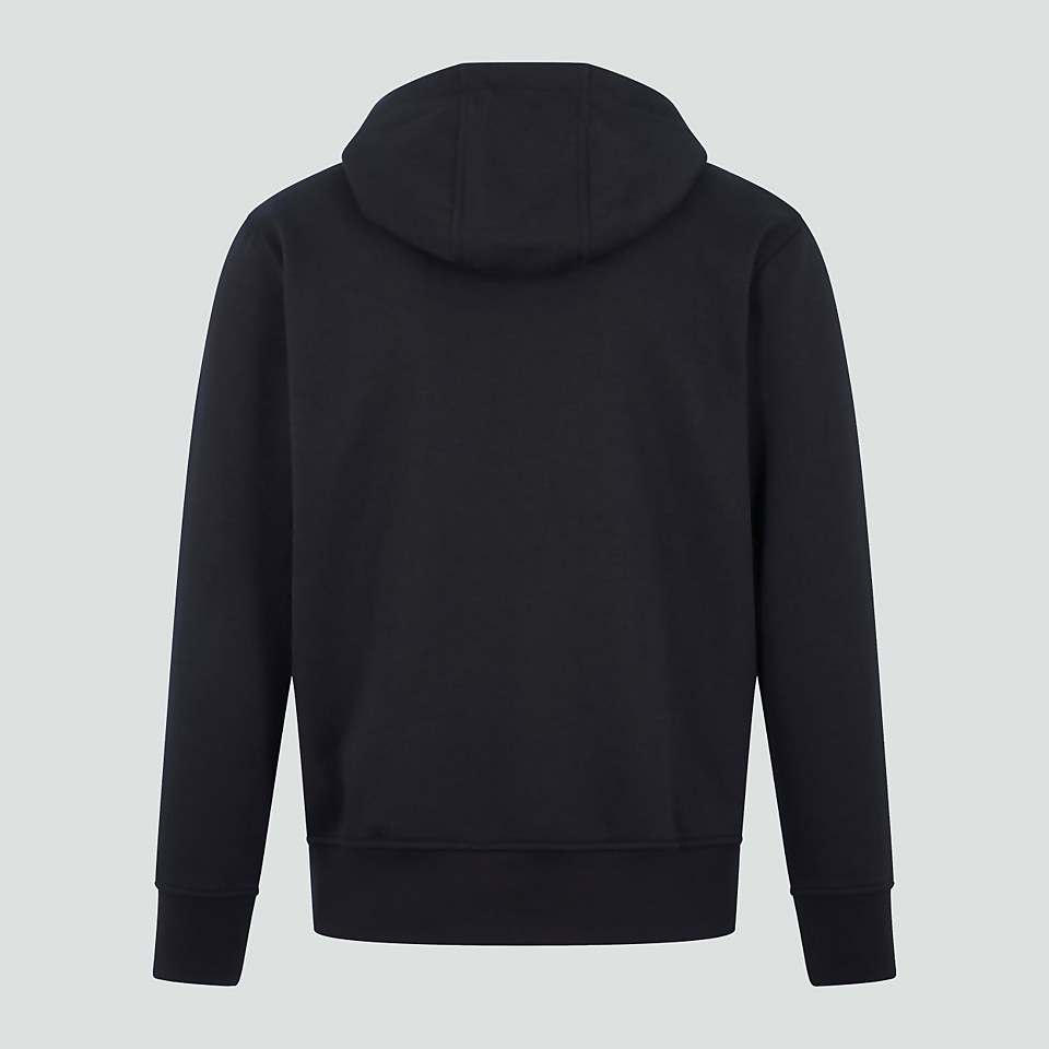MENS FLEECE HOODY BLACK/GREY