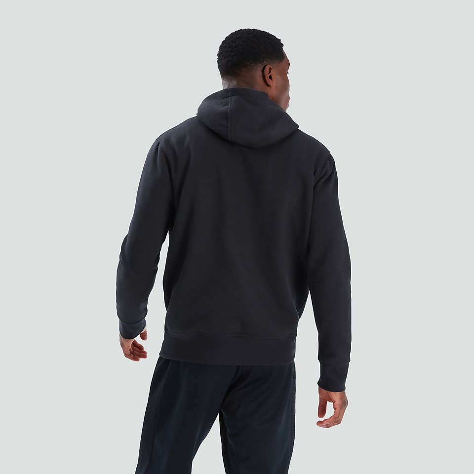 MENS FLEECE HOODY BLACK/GREY
