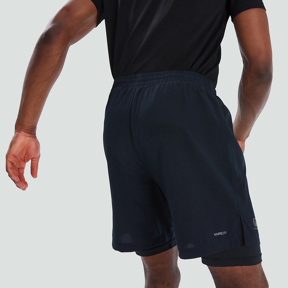 MENS VAPODRI 2 IN 1 SHORT BLACK/GREY