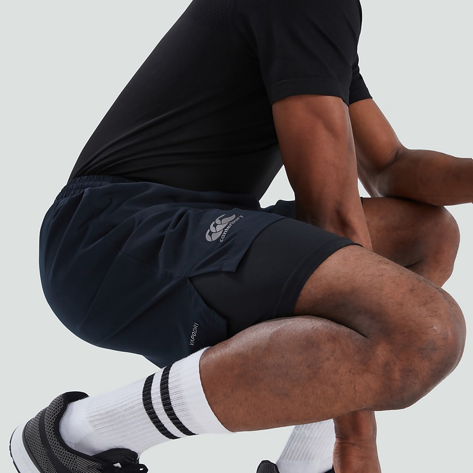 MENS VAPODRI 2 IN 1 SHORT BLACK/GREY