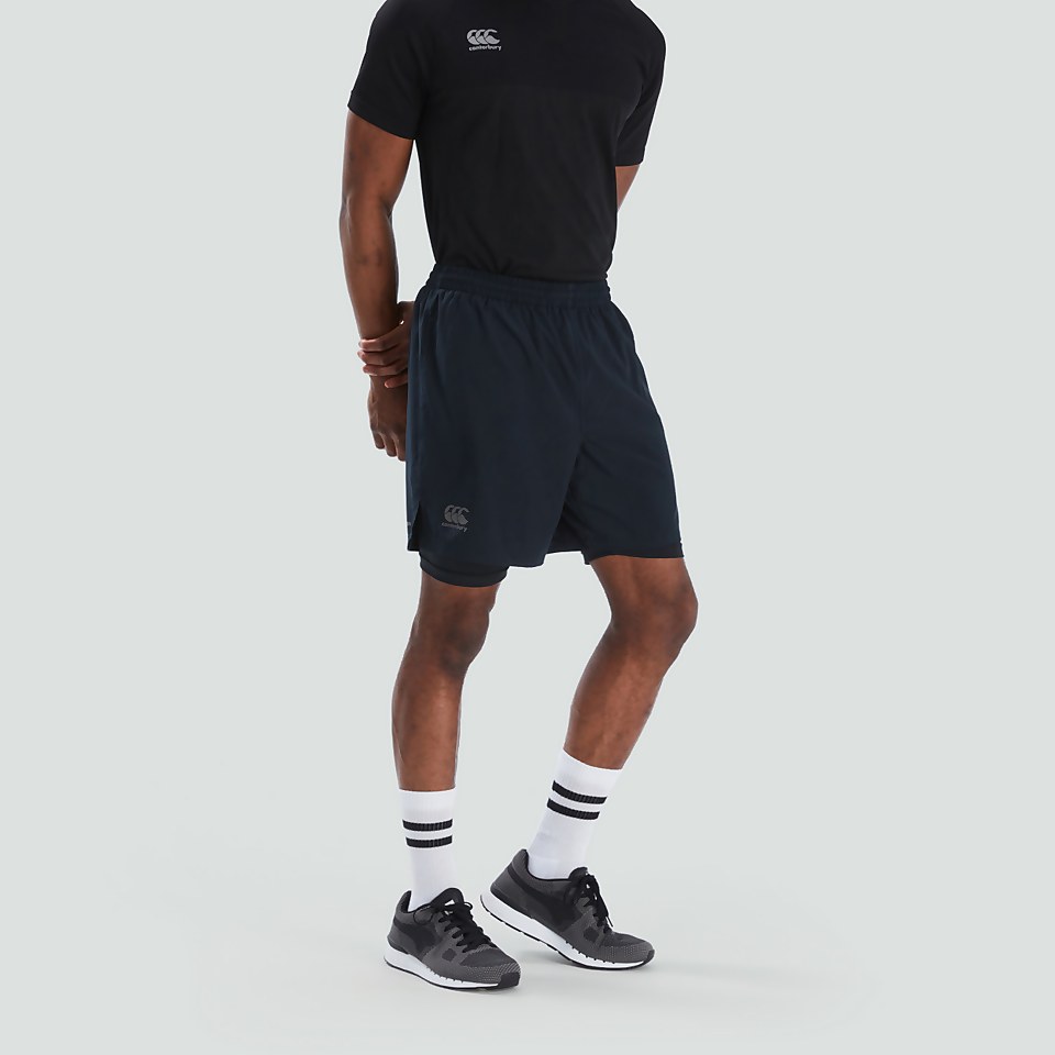 MENS VAPODRI 2 IN 1 SHORT BLACK/GREY